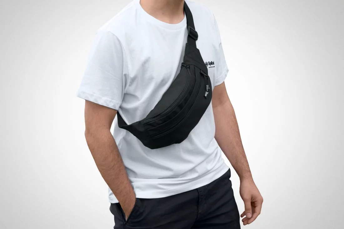 Bauch- oder Umhängetasche in Schwarz